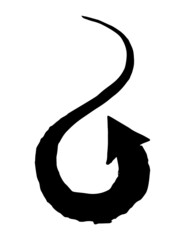 Ink arrow symbol hand painted with brush