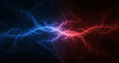 Fire and ice lightning background, abstract electrical plasma
