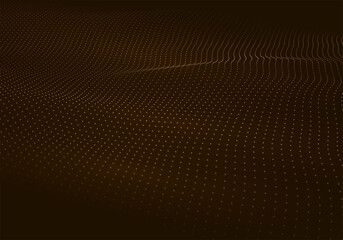 Abstract digital wave of particles. Network connection structure. Futuristic point wave. Large amount of data. Abstract background. Vector