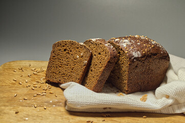 Sliced black bread