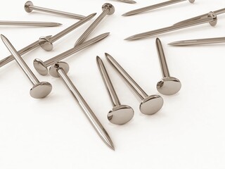 3d nails on white background