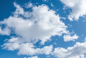 Beautiful white clouds in the blue sky.
