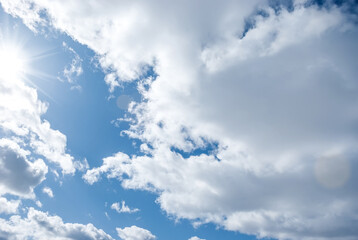 Beautiful white clouds in the blue sky.