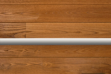 Plastic shelf on wooden wall