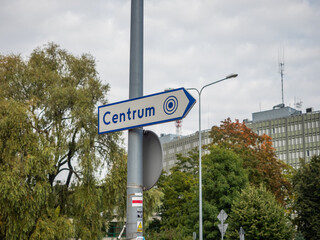 Centrum - napis na znaku, Kielce  © Klaudia Baran