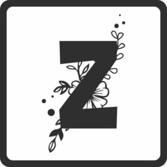 Floral Alphabet Z SVG Design | Typography | Alphabet SVG Cut Files