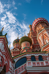 Fototapeta na wymiar Cathedral of Basil the Blessed against the background of the blue sky. Moscow.