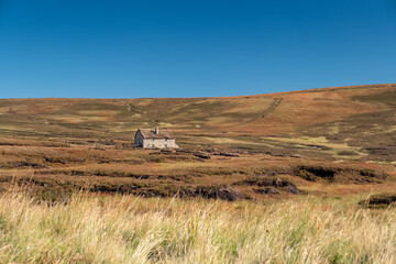 Irish cottage house built for movie set in Wicklow mountains. Ireland. September 22, 2021