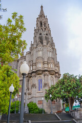Obraz premium Las Palmas, Spain, 190921021: The Church of San Juan Bautista or Arucas Church, is a catholic temple located on the old town of Arucas, in Gran Canaria, Canary Islands