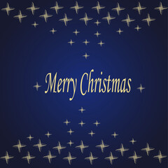 Fototapeta premium Snowflakes stars on a dark blue background Merry Christmas