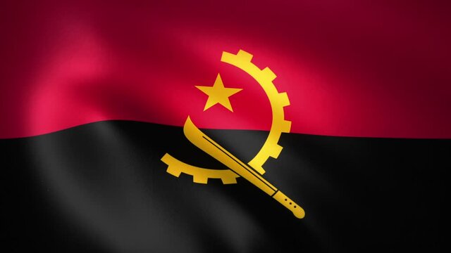 Flag of Angola Waving in the Wind (LOOP)