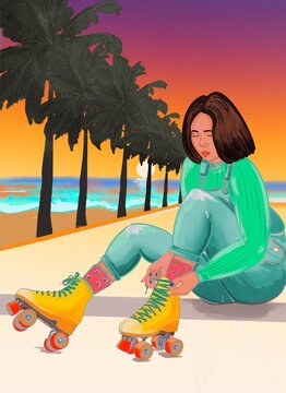 Woman skating 