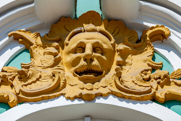 St. Petersburg, Russia, July 23, 2021. One of the main attractions of the city is the building of the State Hermitage Museum, the Winter Palace. Fragment of facade.