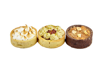 Mini tarts isolated on white