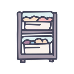 laundry sorter box color vector doodle simple icon