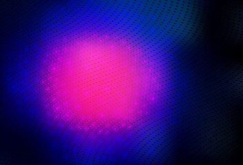 Dark Pink, Blue vector Glitter abstract illustration with blurred drops of rain.