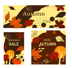 Liście, jesień, ilustracja, projekt, tapeta, sztuka, jesienią,  © Nom de plume