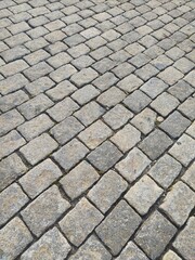 stone block paving. Old, granite, paving stones for the background
