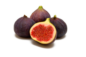 fig fruits and figs in a cut isolated on white