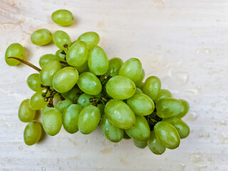 The Natural fresh green grapes close-up. Bunch of grapes.