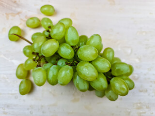 The Natural fresh green grapes close-up. Bunch of grapes.