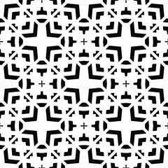 Seamless vector pattern in geometric ornamental style. Black pattern.