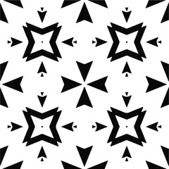 Seamless vector pattern in geometric ornamental style. Black pattern.