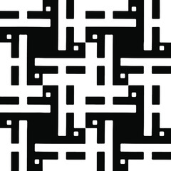 Obraz na płótnie Canvas Seamless vector pattern in geometric ornamental style. Black pattern.