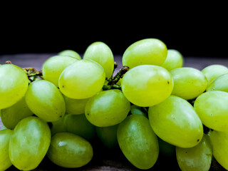The Natural fresh green grapes close-up. Bunch of grapes.