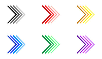Illustration set of different arrow colors for bullet points.