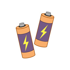 Vector illustration of two AA batteries.