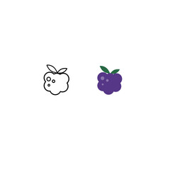 Raspberry vector icon. berry illustration.