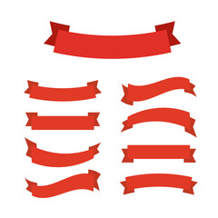 Obraz premium Cartoon banners and comic ribbons. Colored banner ribbon. Banner