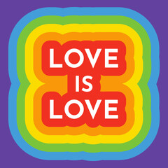 LGBT LGBTQ+ Pride Hearts and Slogans Social Media Post Template. Love is Love, Be Proud, Be Yourself. Hearts in LGBT Flag Colours. Vector Design Element for LGBT Pride Social Post, Square Banner, Logo