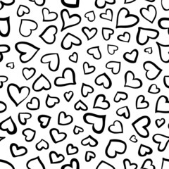 Vector seamless pattern. Pastel heart white background. Sweet wallpaper for a website , valentine concept.