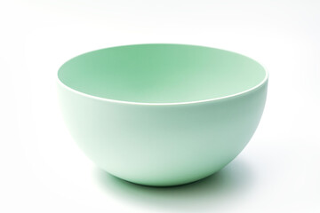 Empty light green bowl isolated on white background with clipping path included
