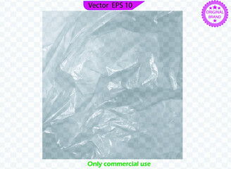 Transparent Glossy Polyethylene Plastic Warp. Transparent empty plastic food packaging - branding mock up template design