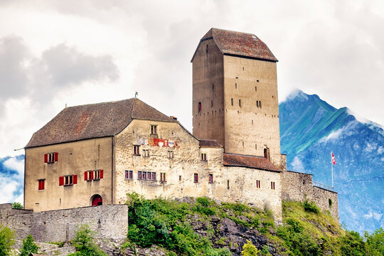 Burg Schloss Sargans im Kanton Sankt Gallen, Schweiz