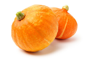 Orange pumpkin on white background 