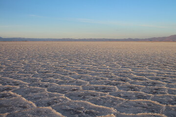 Fototapeta na wymiar sunrise in the northwestern Argentinian salt flat