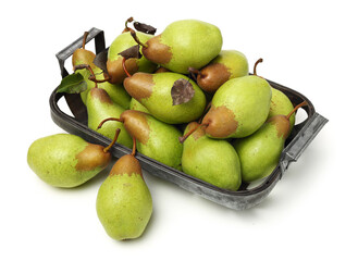 pears on a white background