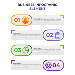 four steps gradient infographic element with business icon. infographic design template.
