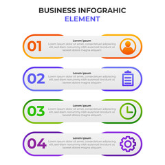 four steps gradient infographic element with business icon. infographic design template.