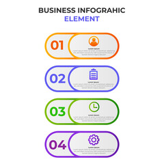 four steps gradient infographic element with business icon. infographic design template.