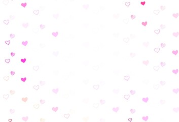 Light Purple, Pink vector backdrop with sweet hearts.