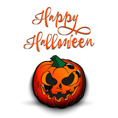 Happy Halloween. Template bowlitg design. Bowlitg ball in the form of a pumpkin on an isolated background. Pattern for banner, poster, greeting card, flyer, party invitation. Vector illustration