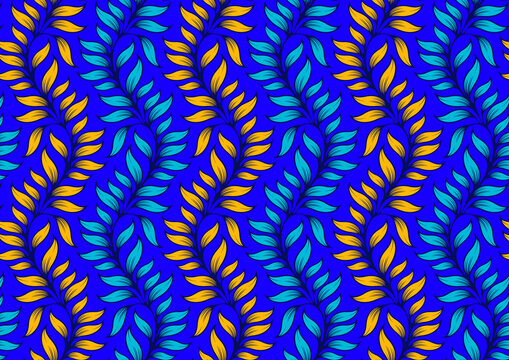leaf african seamless pattern, picture art and abstract background.