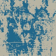 Blue grunge wall backdrop. Dust overlay distress texture. Dirty splattered design element. Vector illustration. Ideal to create grungy effect