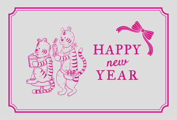 2022年　美容院年賀状イラストデザイン 　寅