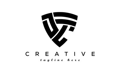 Shield letters DL creative logo